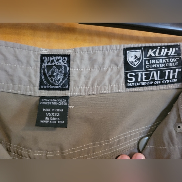 KUHL Khaki Gray Liberator Convertible Stealth Zip Cargo Pants Size 32x32 - Picture 5 of 13